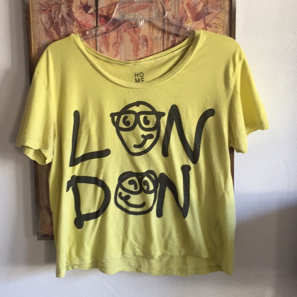 HOMETOWN HEROES LONDON MADEWELL BOHO DISTRESSED CROP TOP OVERSIZED T-SHIRT TOP M